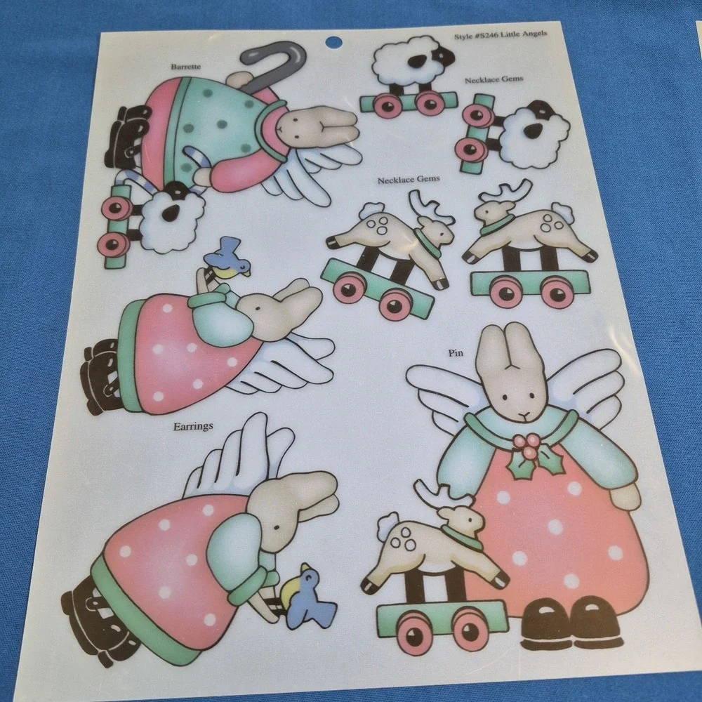 Lot 7 Sheets Daisy Kingdom Shrink Designs Cats Bears Bunnies Halloween Christmas